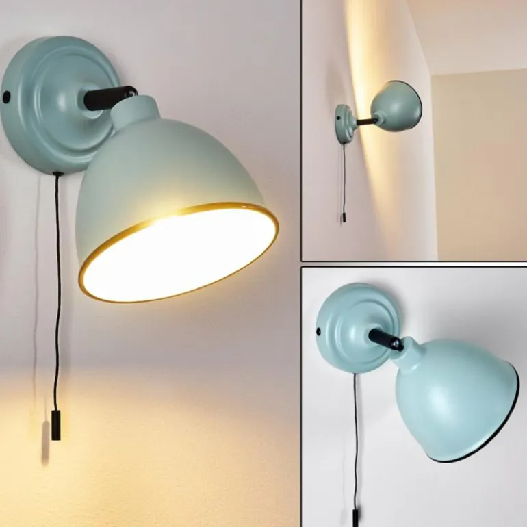 Applique murale Catharine Bleu, Noir, 1 lumière