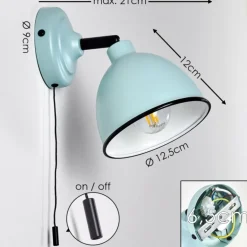 Applique murale Catharine Bleu, Noir, 1 lumière