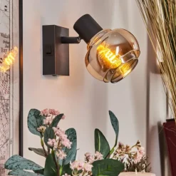 Applique murale Cevio Noir, 1 lumière