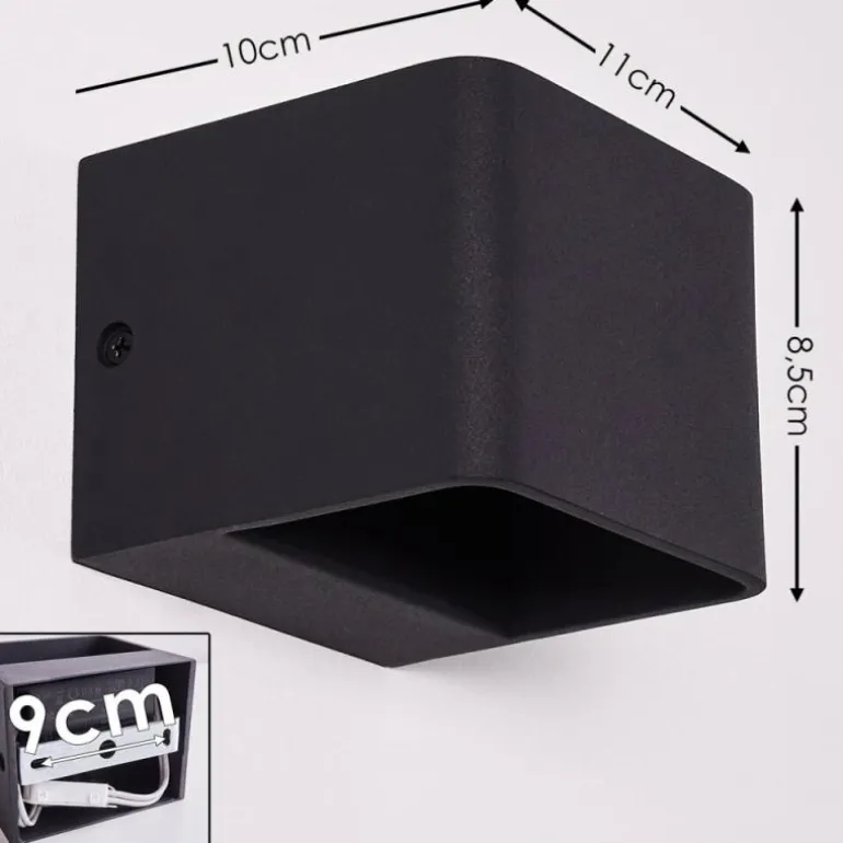 Applique murale Chuitna LED Noir, 1 lumière