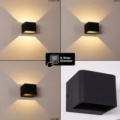 Applique murale Chuitna LED Noir, 1 lumière