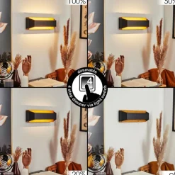 Applique murale Clarens LED Écru, Noir, 1 lumière