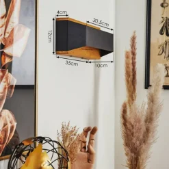 Applique murale Clarens LED Écru, Noir, 1 lumière