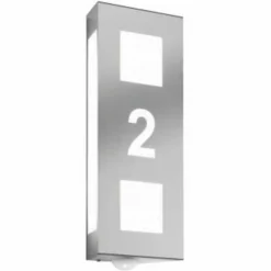Applique murale CMD Aqua Trilo Acier inoxydable, 2 lumières, Détecteur de mouvement