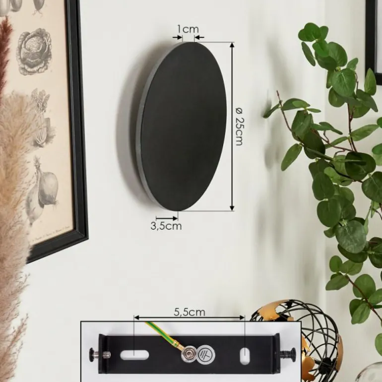 Applique murale Comallo LED Noir, Blanc, 1 lumière