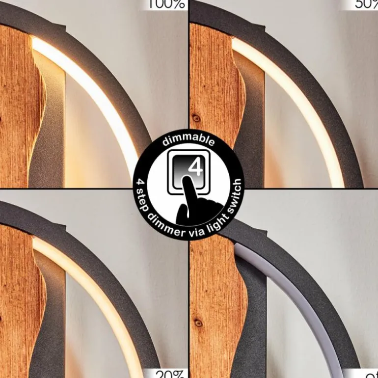 Applique murale Cornol LED Écru, Noir, 1 lumière