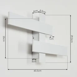 Applique murale Cuchara LED Blanc, 2 lumières