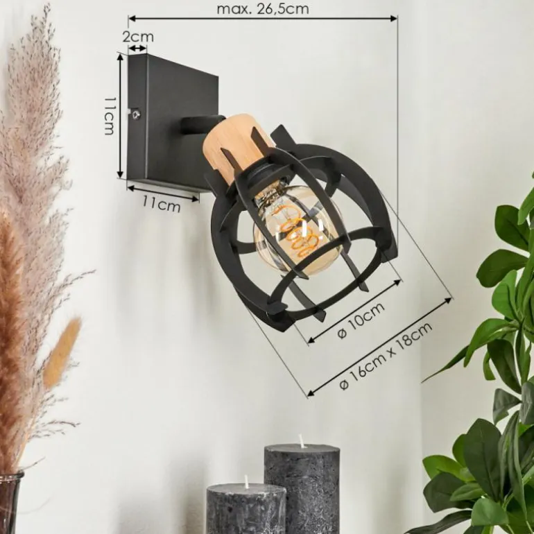 Applique murale Dandin Noir, 1 lumière