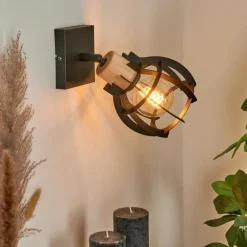 Applique murale Dandin Noir, 1 lumière