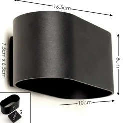 Applique murale Dapp Noir, 1 lumière