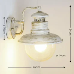 Applique murale d'extérieur FOX Blanc, 1 lumière