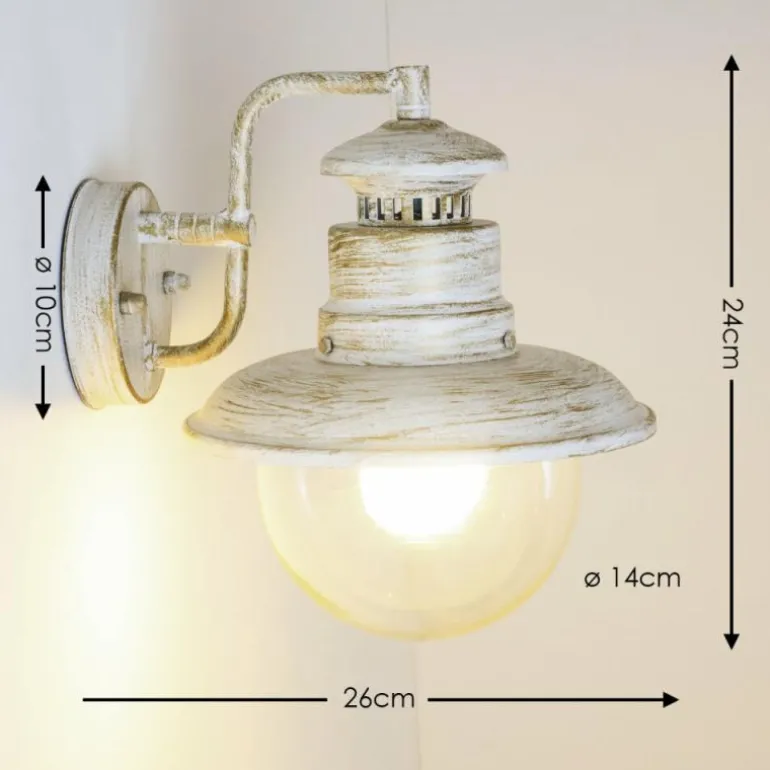 Applique murale d'extérieur FOX Blanc, 1 lumière