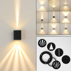Applique murale d'extérieur Mora LED Noir, 2 lumières