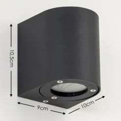 Applique murale d'extérieur Mora LED Noir, 2 lumières