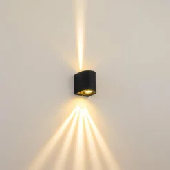 Applique murale d'extérieur Mora LED Noir, 2 lumières