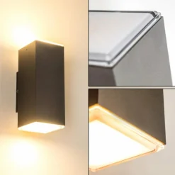 Applique murale d'extérieur Laxa LED Argenté, 2 lumières