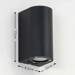 Applique murale d'extérieur Boda Noir, 2 lumières