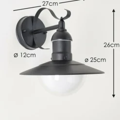 Applique murale d'extérieur Broni Noir, 1 lumière