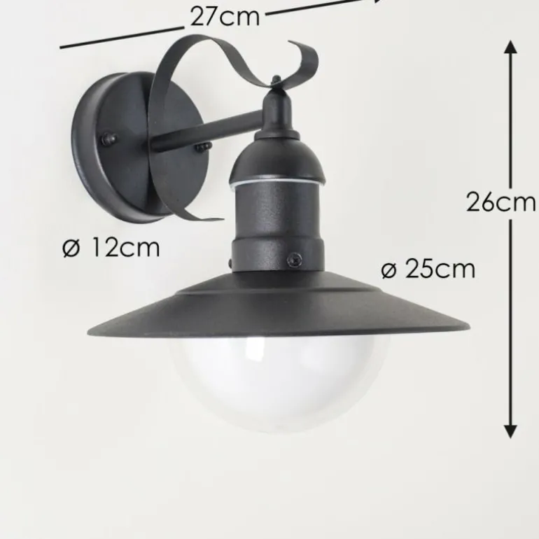 Applique murale d'extérieur Broni Noir, 1 lumière