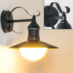 Applique murale d'extérieur Broni Noir, 1 lumière