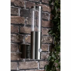 Applique murale d'extérieur Brilliant Bergen LED Acier inoxydable, 1 lumière, Détecteur de mouvement