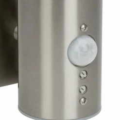 Applique murale d'extérieur Brilliant Bergen LED Acier inoxydable, 1 lumière, Détecteur de mouvement