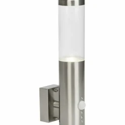 Applique murale d'extérieur Brilliant Bergen LED Acier inoxydable, 1 lumière, Détecteur de mouvement