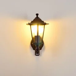 Applique murale d'extérieur Valtimo Noir, 1 lumière, Détecteur de mouvement