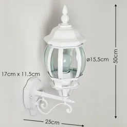 Applique murale d'extérieur Lentua Blanc, 1 lumière