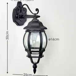 Applique murale d'extérieur Lentua Noir, 1 lumière