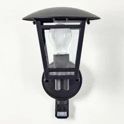 Applique murale d'extérieur Siera Noir, 1 lumière, Détecteur de mouvement