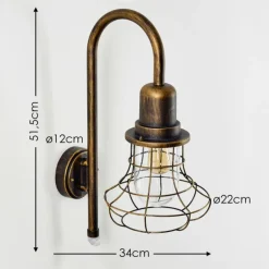 Applique murale d'extérieur Borkan Brun doré, 1 lumière, Détecteur de mouvement