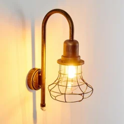 Applique murale d'extérieur Borkan Brun doré, 1 lumière, Détecteur de mouvement