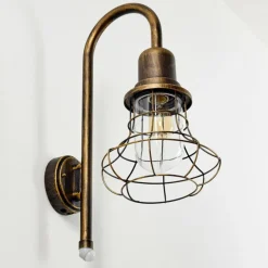 Applique murale d'extérieur Borkan Brun doré, 1 lumière, Détecteur de mouvement