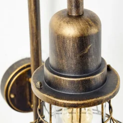 Applique murale d'extérieur Borkan Brun doré, 1 lumière, Détecteur de mouvement