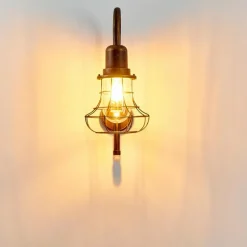 Applique murale d'extérieur Borkan Brun doré, 1 lumière, Détecteur de mouvement