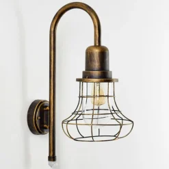 Applique murale d'extérieur Borkan Brun doré, 1 lumière, Détecteur de mouvement