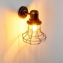 Applique murale d'extérieur Borkan Brun doré, 1 lumière