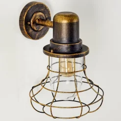 Applique murale d'extérieur Borkan Brun doré, 1 lumière