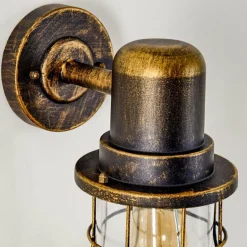 Applique murale d'extérieur Borkan Brun doré, 1 lumière