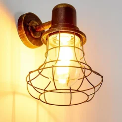 Applique murale d'extérieur Borkan Brun doré, 1 lumière