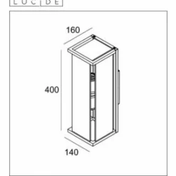 Applique murale d'extérieur Lucide CLAIRE Noir, 2 lumières