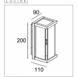 Applique murale d'extérieur Lucide CLAIRE MINI Noir, 1 lumière