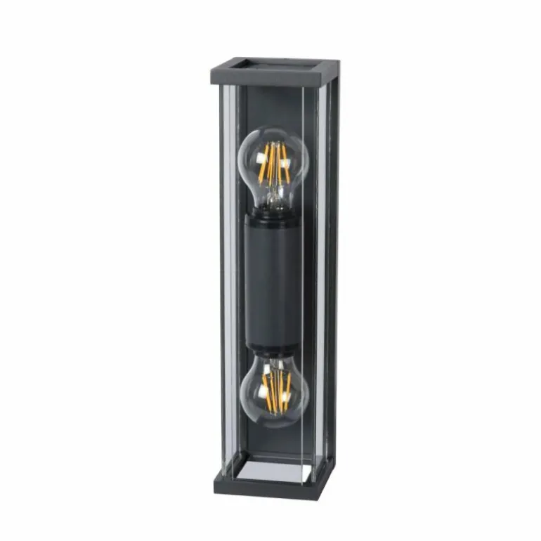 Applique murale d'extérieur Lucide CLAIRE MINI Noir, 2 lumières