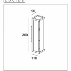 Applique murale d'extérieur Lucide CLAIRE MINI Noir, 2 lumières
