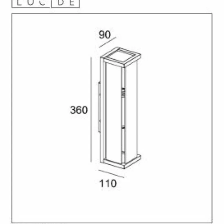 Applique murale d'extérieur Lucide CLAIRE MINI Noir, 2 lumières
