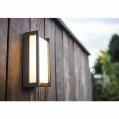 Applique murale d'extérieur Lutec Qubo LED Anthracite, 1 lumière
