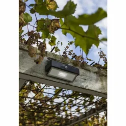 Applique murale d'extérieur Lutec Arrow LED Anthracite, 1 lumière, Détecteur de mouvement