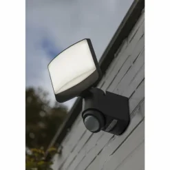 Applique murale d'extérieur Lutec Sunshine LED Anthracite, 1 lumière, Détecteur de mouvement