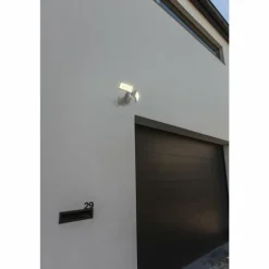 Applique murale d'extérieur Lutec Arc LED Blanc, 1 lumière, Détecteur de mouvement